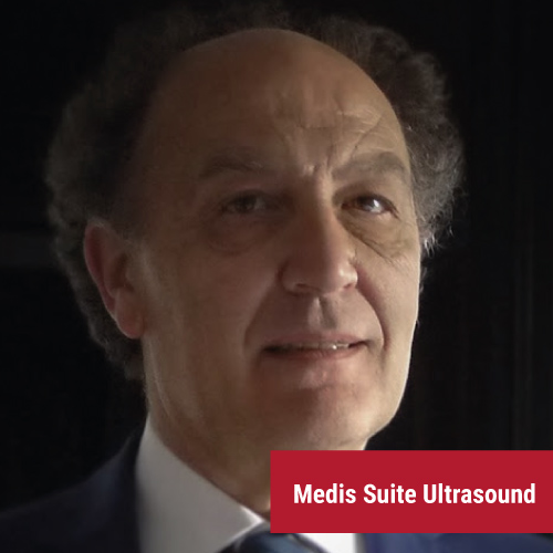 An image of Prof. Tonti for a Medis Ultrasound testimonial